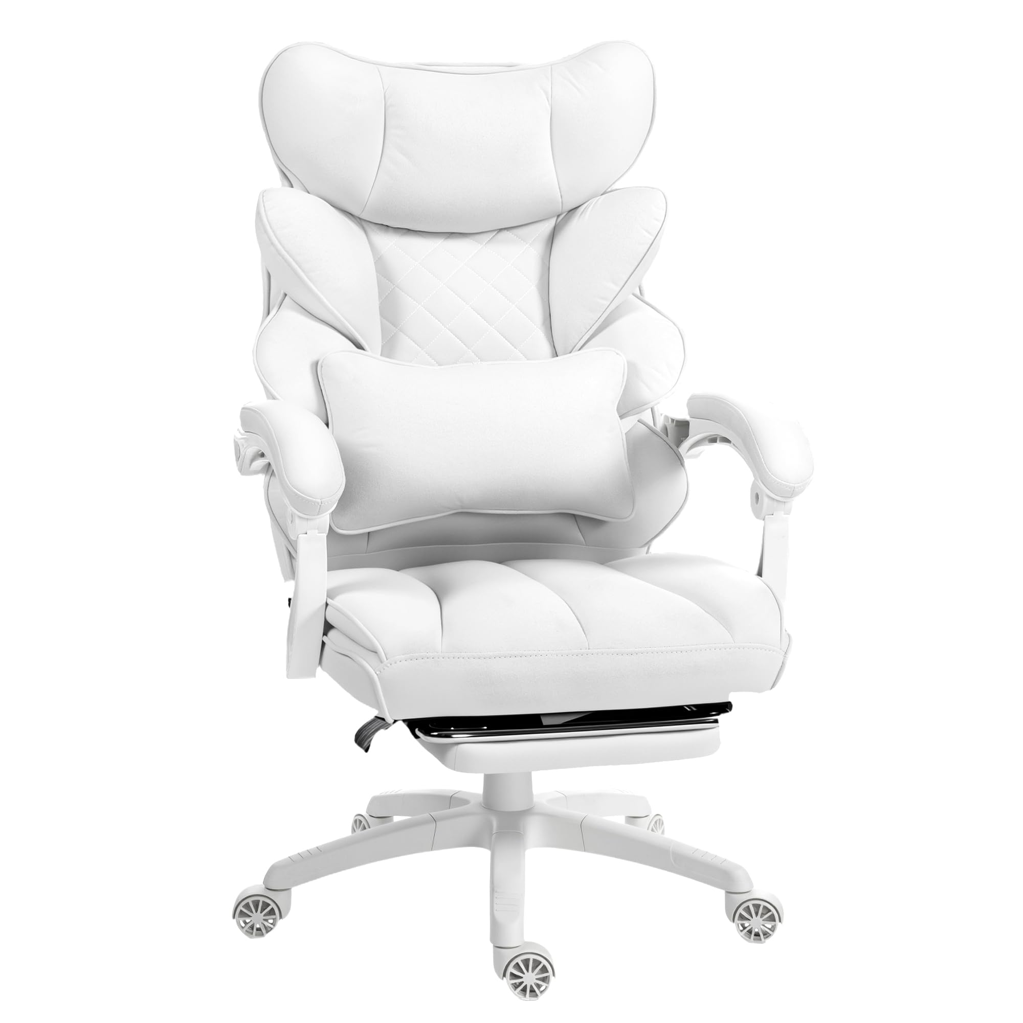 Dowinx ゲーミングチェア 通気ファブリック アームレスト 極上の座り心地 人間工学 疲れない 腰痛 通気性 蒸れない 肉厚クッション オフィスチェア デスクチェア chair gaming office chair リクライニングチェア イス チェア 家具 椅子 高さ調節可能 おしゃれ 社長椅子 天翼シリーズ パールホワイト LS-66B4-06E