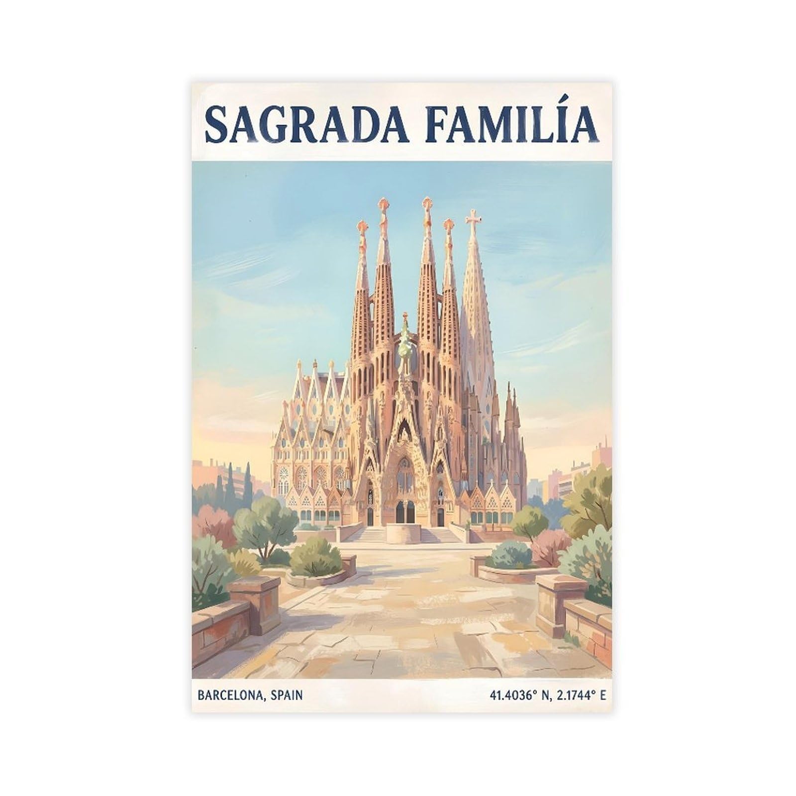Sagrada Familia Barcelona Poster Canvas Poster for Living Room Decor Gift