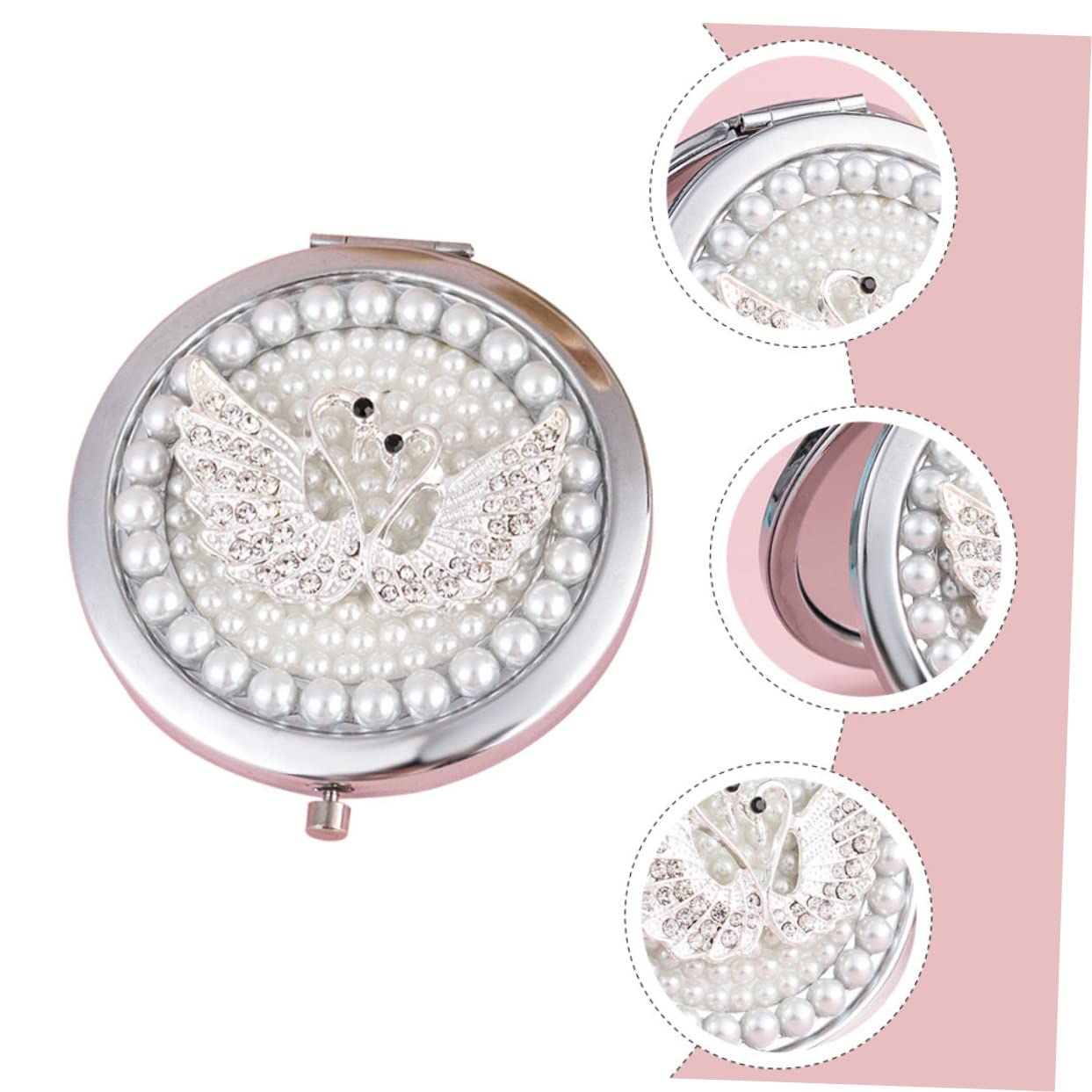 VICASKY 3 Pezzi Specchietto Portatile Doppio Design Pieghevole per Makeup Miniaturizzato per Viaggi e Borse per Speciali
