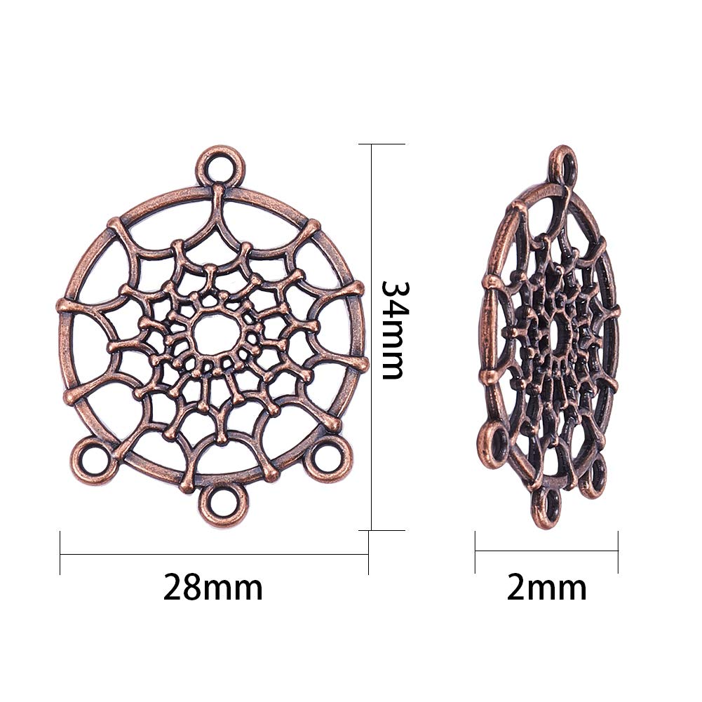 SUNNYCLUE 40 Pezzi Ciondoli Dreamcatcher Per Gioielli Fai Da Te - 5 Colori, 34x28mm, Senza Cadmio E Piombo