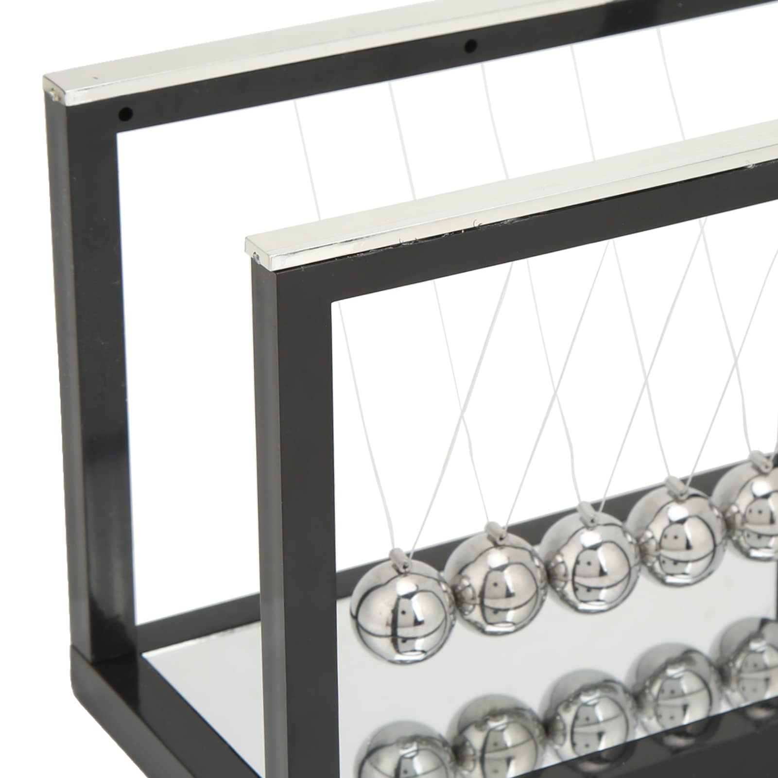 Newton huśtawka wahadłowa, zabawka, nauka, duża Newton Cradle Balance Balls z 5 żelaznymi kulkami i podstawą lustra, redukcja stresu, 15,8 x 8,4 x 11,6 cm