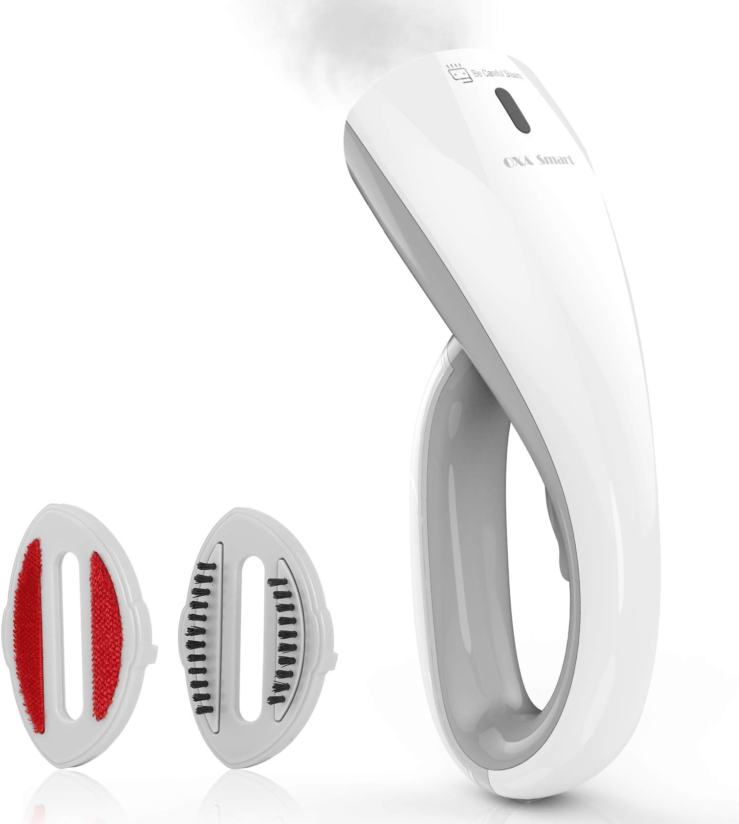 OXA Smart 1000W Ultra-Compact Handheld Garment Steamer, 20s Fast Steaming with 2 Brushes, Portable Fabric Clothes Steamer - Portable, Safe, Lightweight and Perfect for Travel & Home (White)