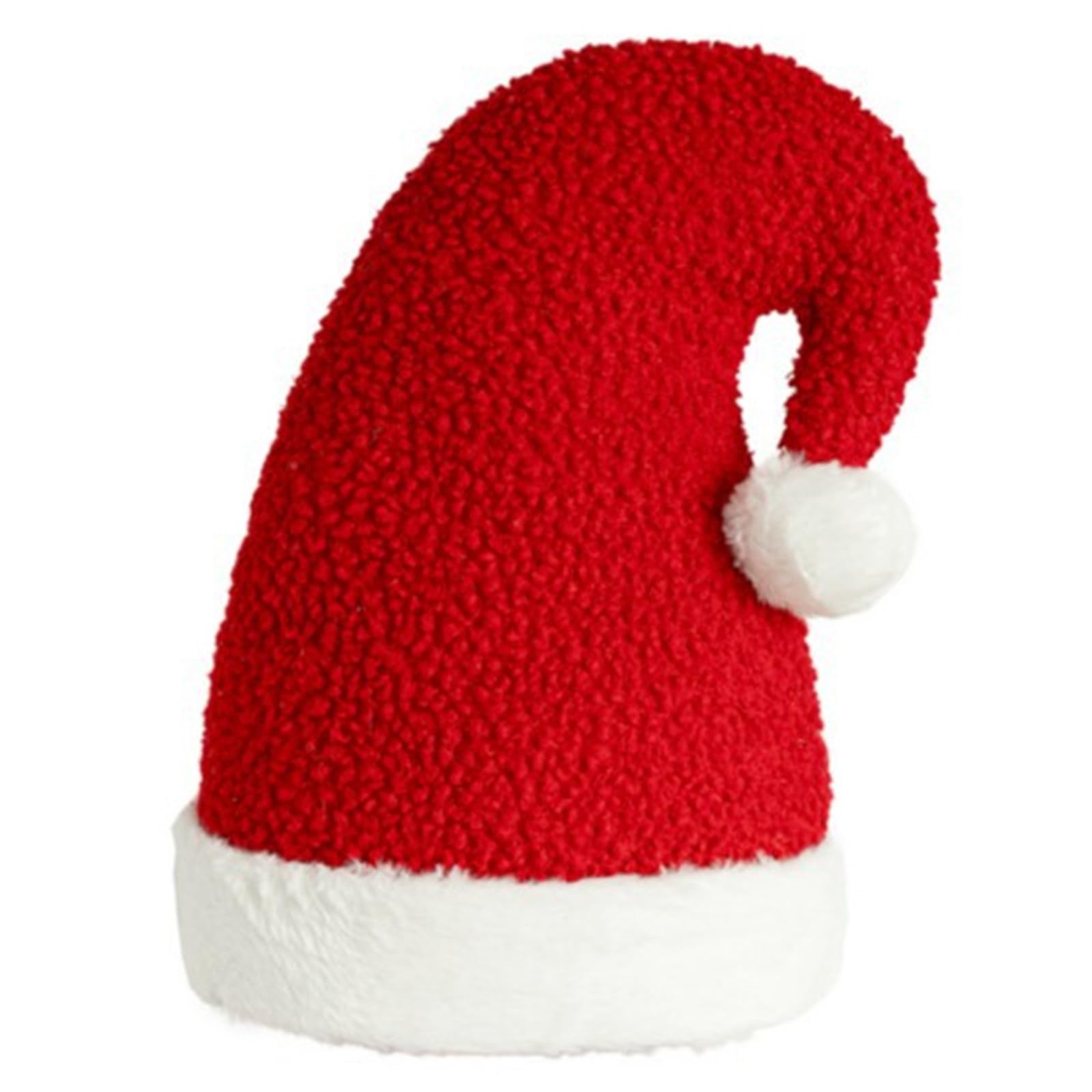 Buxuaaaa Festives Santa Furry Throw Pillow Cartoon Santa Hat Stuffed Cushion for Living Room Bedroom Holiday Sofa Decors Gift Furry Pillow