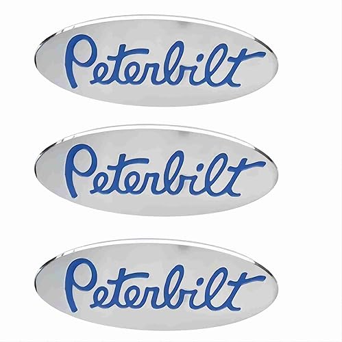 Miniatura 1 de 3 piezas de placa de insignia con nombre de logotipo personalizado CNC aluminio 6061 apto para campana Peterbilt accesorio rejilla Fender (azul)