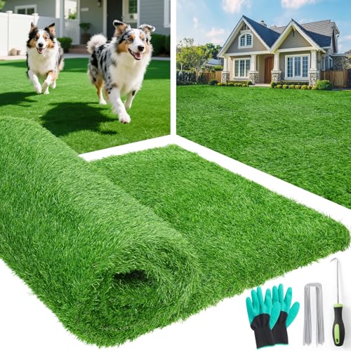 Image of Artificial Turf Grass Outdoor 12x12FT, Fake Grass with Drainage Holes