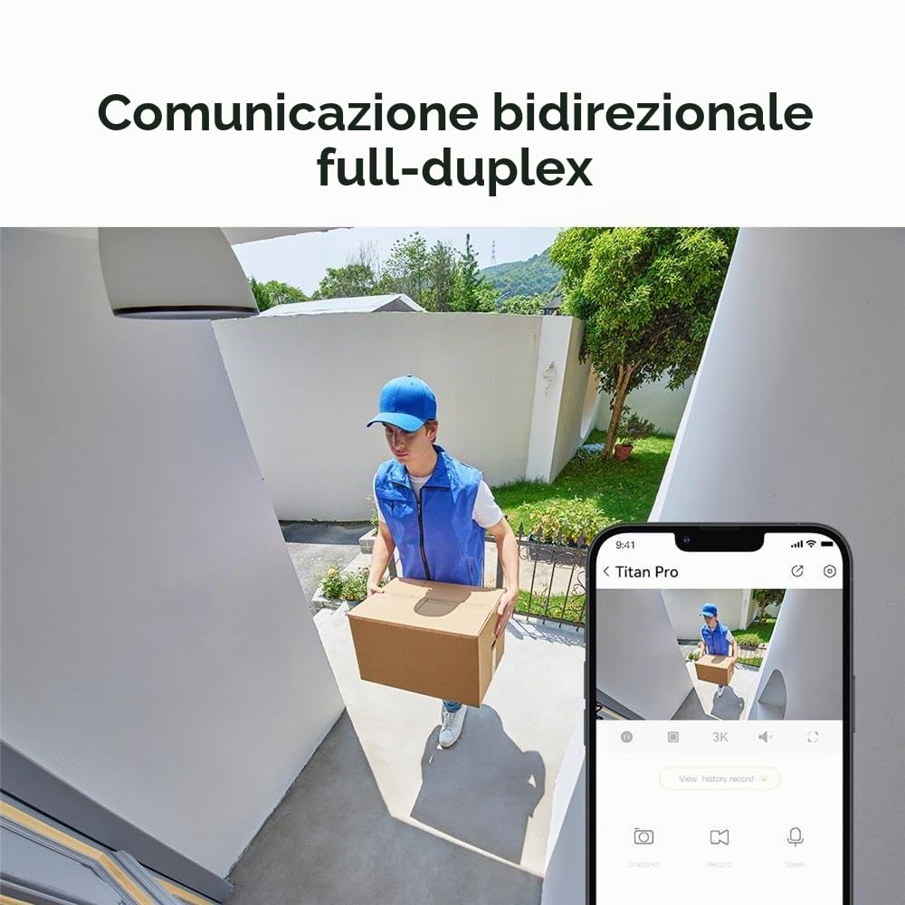 Imou Titan Pro 6MP Telecamera di sorveglianza Wi-Fi/PoE, 360° PTZ, rilevamento intelligenza artificiale, visione notturna, 30 m, sirena e luce, audio a 2 vie, telecamera per esterni