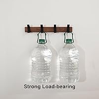 Vista 7 de Coat Rack Wall Mount - 15.7 Inches Walnut Wood Coat Hooks Coat Rack Wall Mount with 4 Hooks Black Aluminum Coat Hooks for Hanging Coat Hat Bag Hat