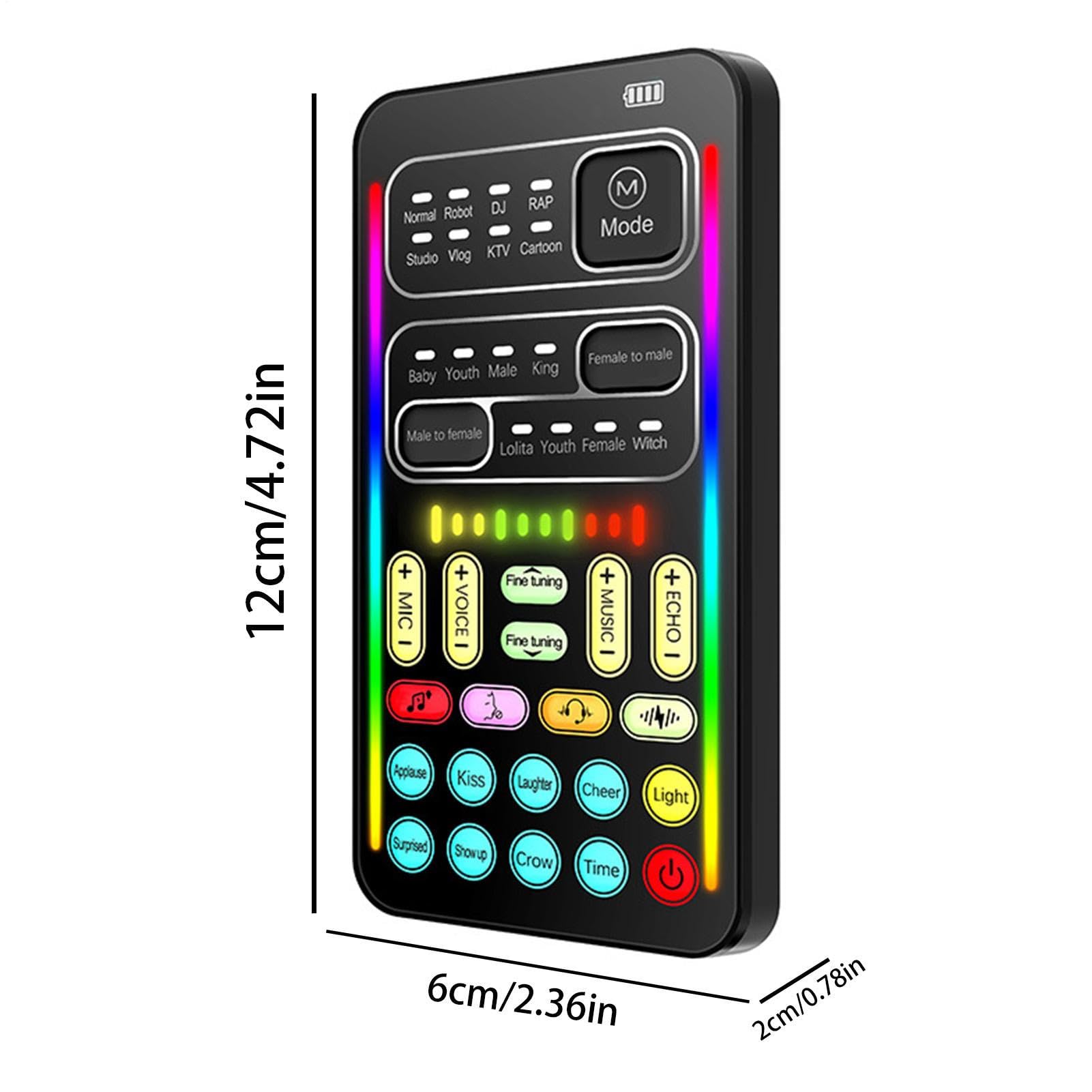 Modificateur audio portable - Changeur de voix Adultes | Mélangeur sonore compact 8 effets uniques, périphérique de transformation vocale compatible pour smartphone, ordinateur portable, tablette, con