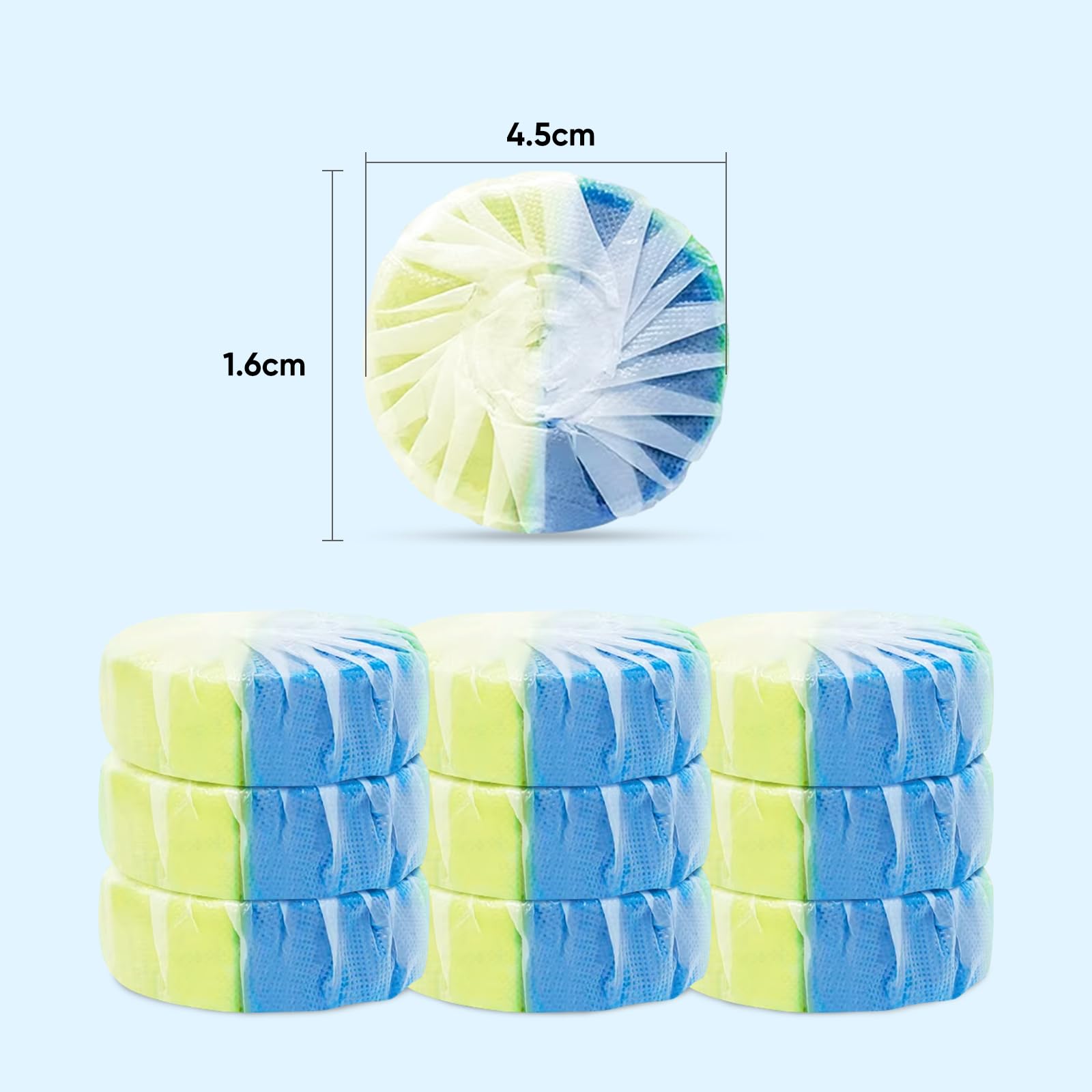 15 pezzi di Detergente per Wc,Detergente per Cassetta di Scarico a Doppia Azione (50 g/compressa),Previene Calcare e Sporco,Protegge lo Smalto,Profumo Rinfrescante