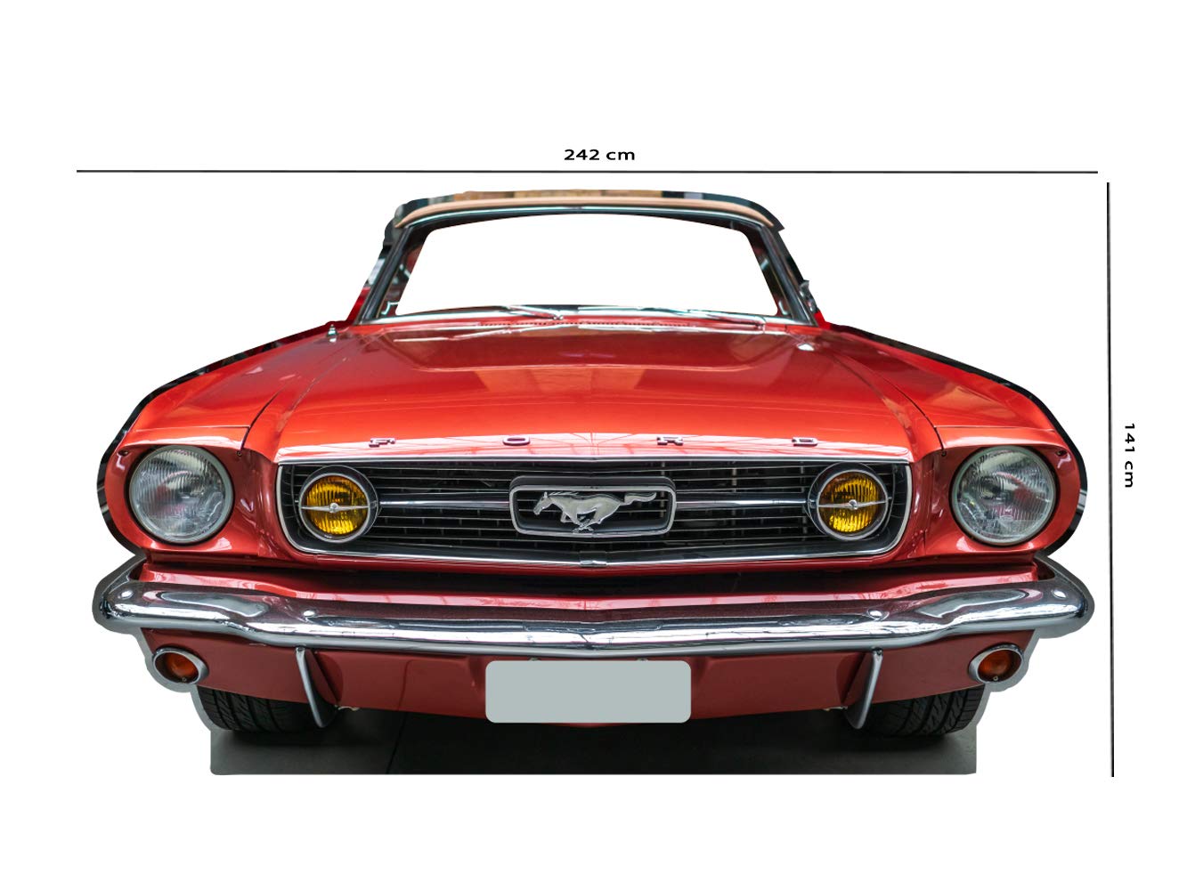 Oedim Photocall Personalizado para Bodas en Cartón Ford Mustang Rojo 242x141cm | Económico y Original | Troquelado