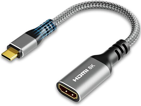 8K USB C to HDMI Adapter, Type-C Male Source to HDMI Female Screen converter connector [Thunderbolt 3/4 Compatible],8K@60Hz,4K@120Hz for iPhone15 Series, MacBook Pro, Air, iPad Pro, Galaxy S23