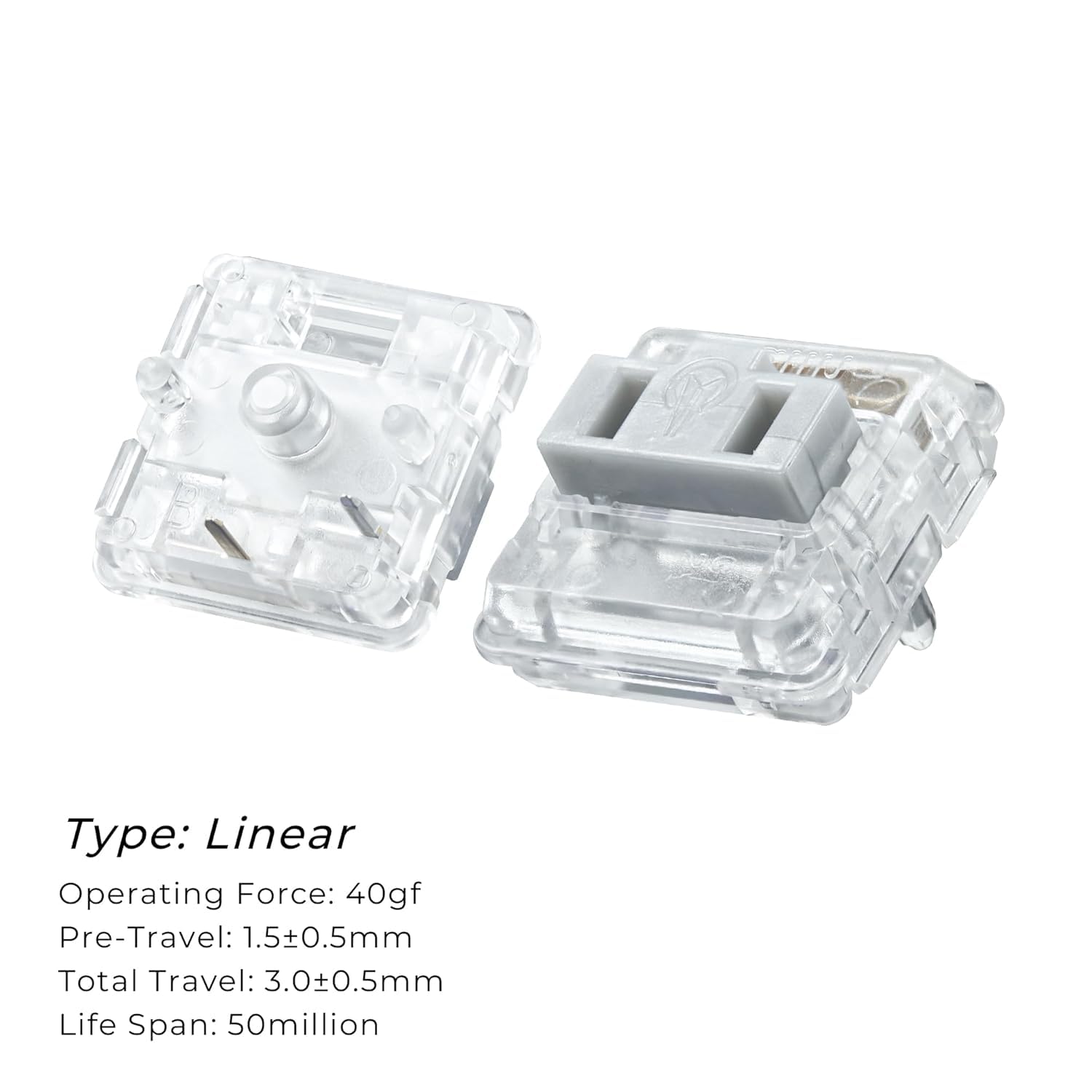 Kailh PG1350 Choc V1 Mechanical Keyboard Switch,Low Profile switches,Chocolate Silent Mechanical Clicky/Linear/Tactile Switches,RGB SMD LED 5-Pin Kailh Switches(Silver-70Pcs