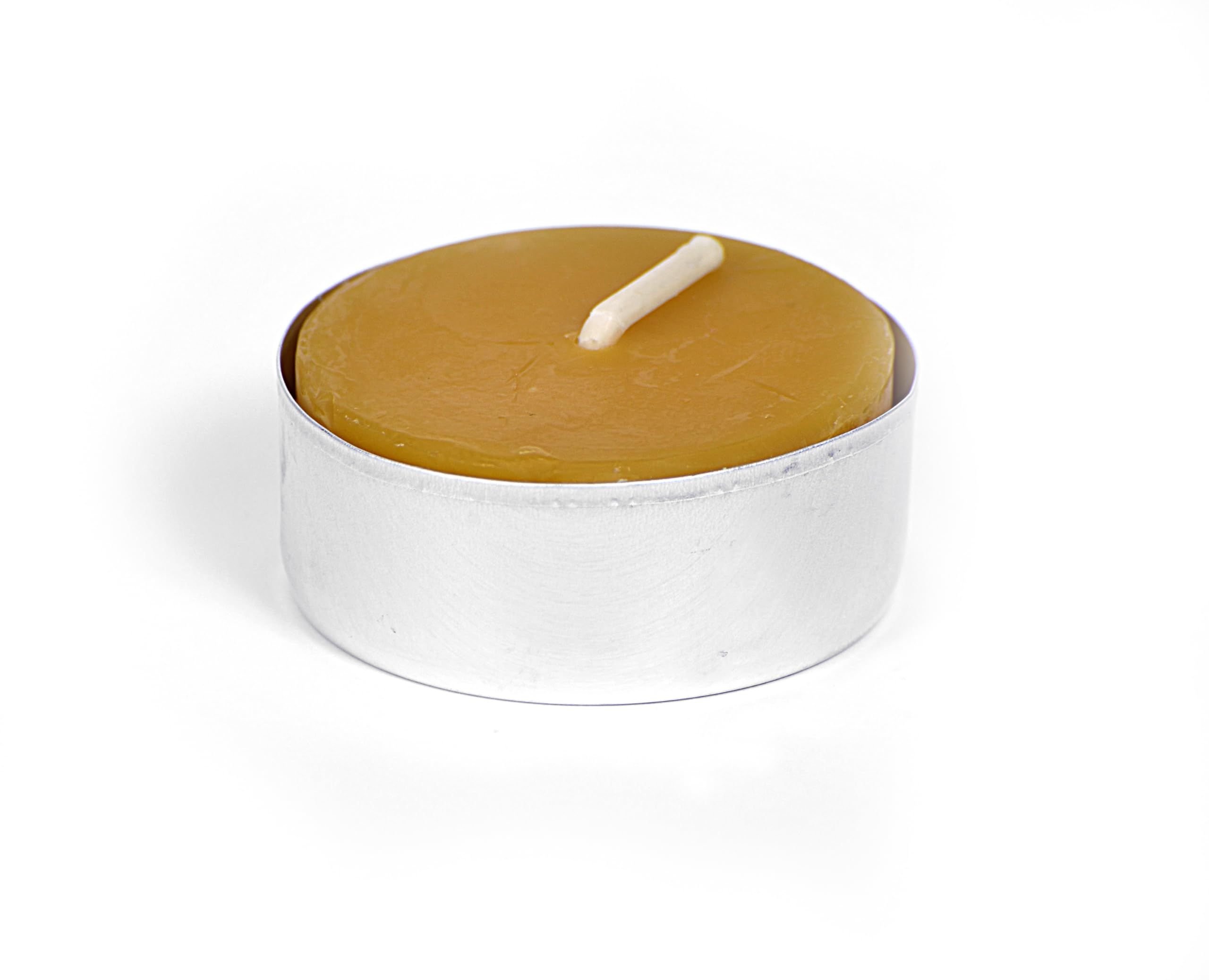 Lot de 48 bougies chauffe-plat en cire d'abeille pure – Bougies chauffe-plat non parfumées avec lumière et parfum de miel naturel – Bougies décoratives et faites à la main pour la maison, un mariage –
