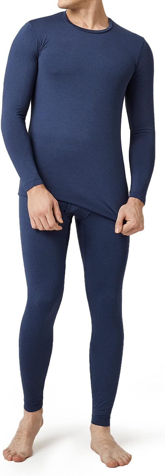 Men's Fleece Lined Thermal Underwear Set, Light / Mid / Heavyweight Warm Long Sleeve Long Johns Top and Bottom, Base Layer Set M11 M57 M24