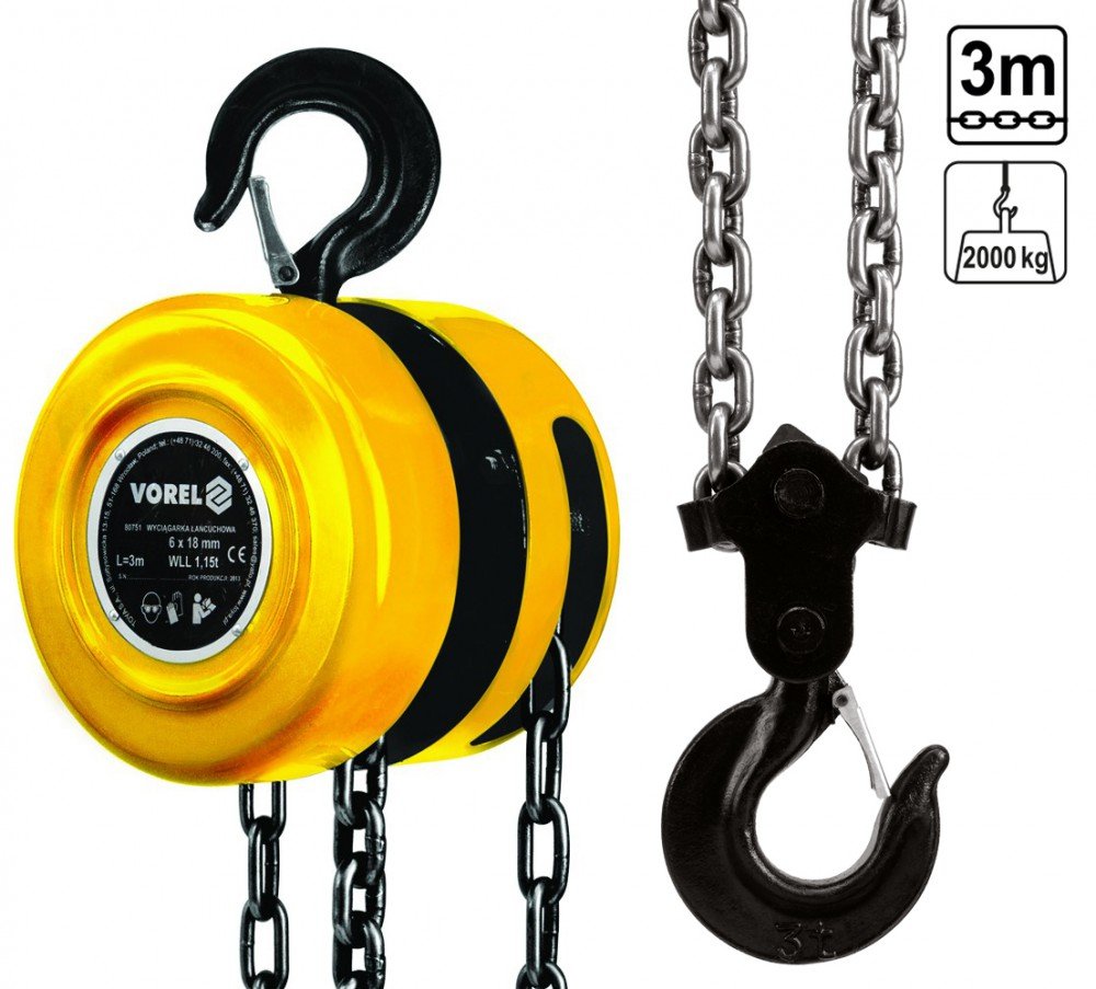 Vorel 80752 – Bloc de la chaîne 2000 Kg