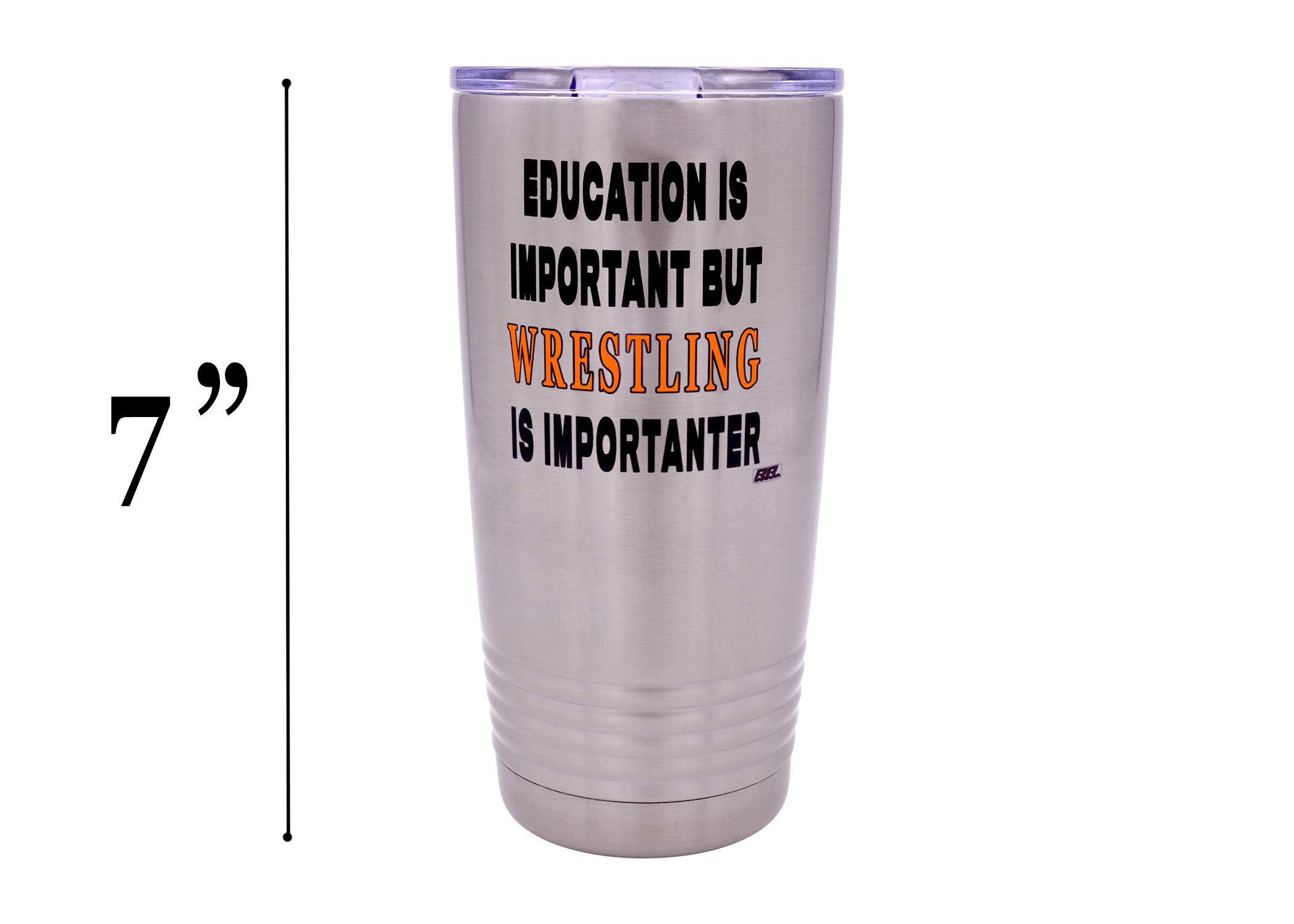 Funny Wrestling 20 oz. Vaso de viaje con tapa para educación importante