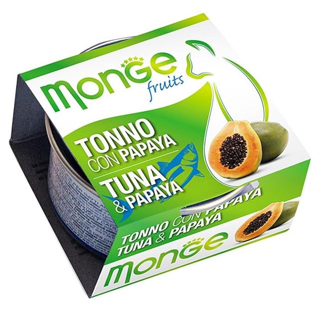 Monge, Fruits - Comida para Gatos, Tonno con Papaya, 80 g, 1 Lata