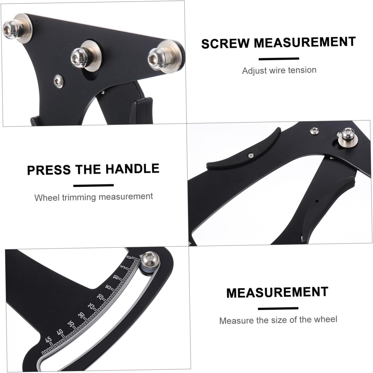 BESPORTBLE Wheel Measuring Tool Set Bike Tension Meter Essential for Bike Wheel Spoke Adjustment Repair