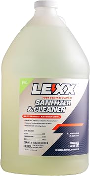 LEXX RTU Food Contact Surface Sanitizer & Cleaner - EPA-registered and NSF-listed Category A1, D2 Sanitizer, Formulated with natural ingredients, powered by Citric acid. No Rinse Required!