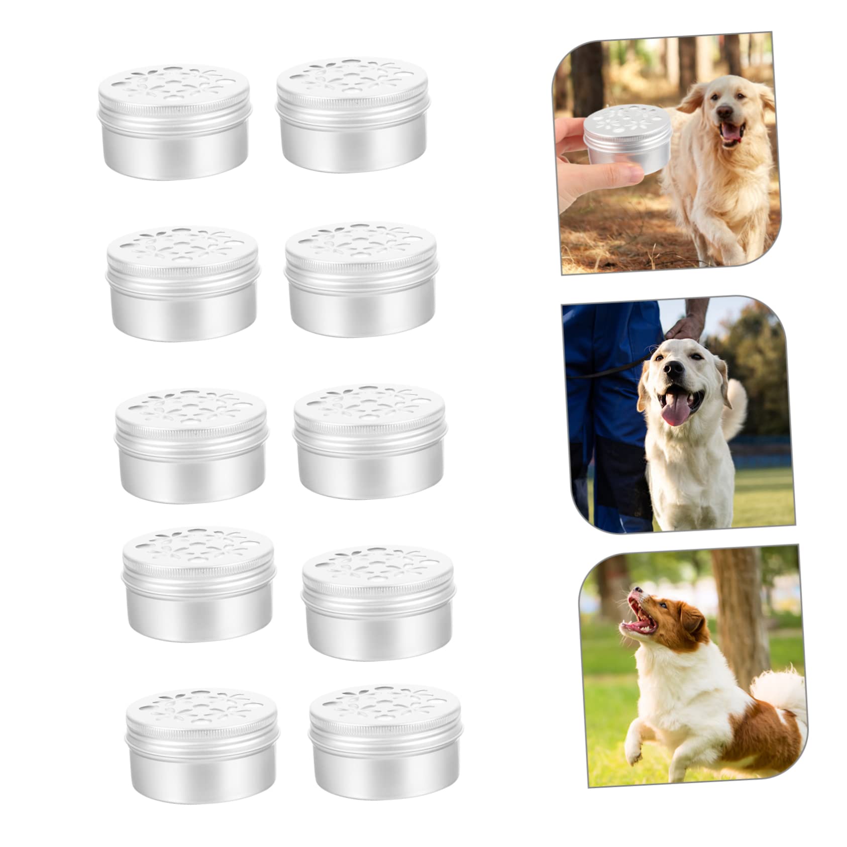 Caja de Entrenamiento Olfativo para Perros de Aluminio Resistente a Mordeduras, Capacidad 80ml, Paquete de 10 Unidades para Adiestramiento de Perros en Casa