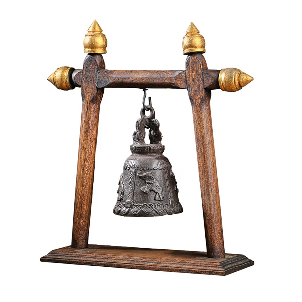 HCZKIUJY Southeast Asian Style Copper Bell Ornaments, Elephant Bell Entrance Ornaments, Zen Wind Chimes, Office/Home,36CM