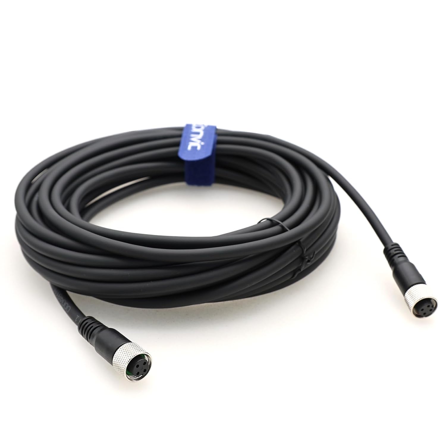 Eonvic Industrial M12 A Code 4 Pin Female to Female Connector Molded PVC Aviation Sensor Cable (10m)