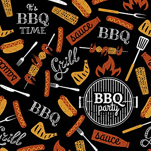 Serviettes barbecue Abbott Collection 88-L-301718 serviette table jetable noire x20