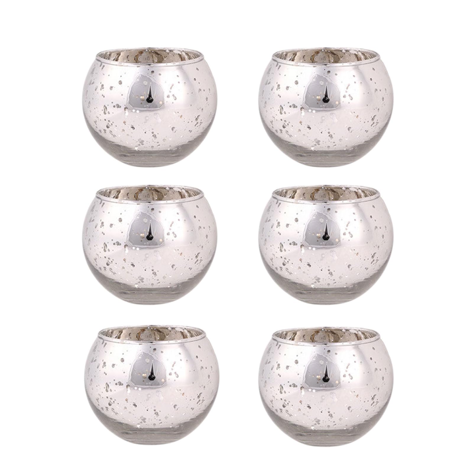 Hsyzygian 6Pcs Glass Holders, Decorative Glass Tealight Votive Bowl, Scented Stand for Table Centerpieces Votive