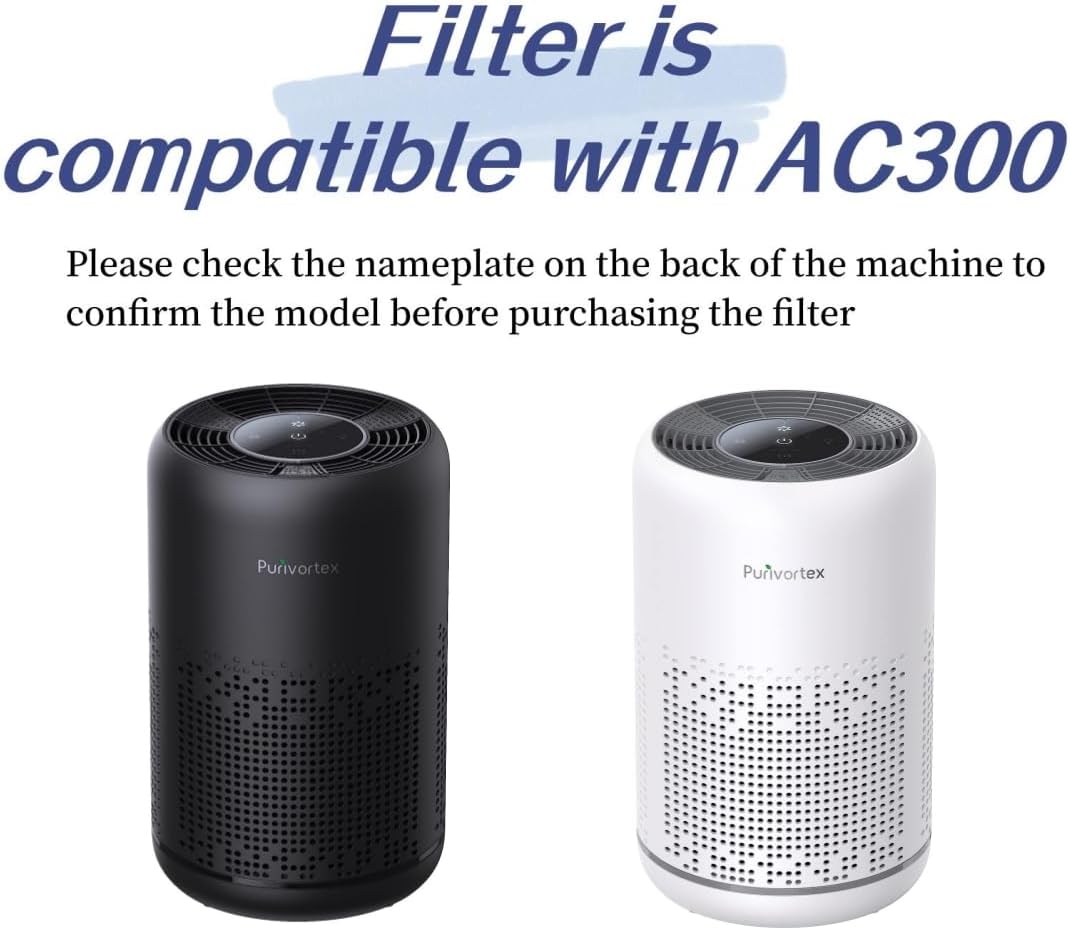 Purivortex AC300 Air Purifier Replacement Filter, 3-in-1 True HEPA with High-Efficiency Activated Carbon - Image 2