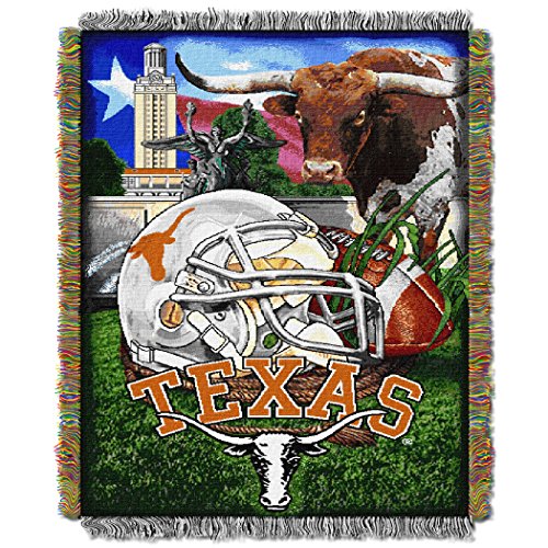 Northwest The Company NCAA Texas Longhorns Woven Tapestry Throw Blanket, 48" x 60", Home Field Advantage