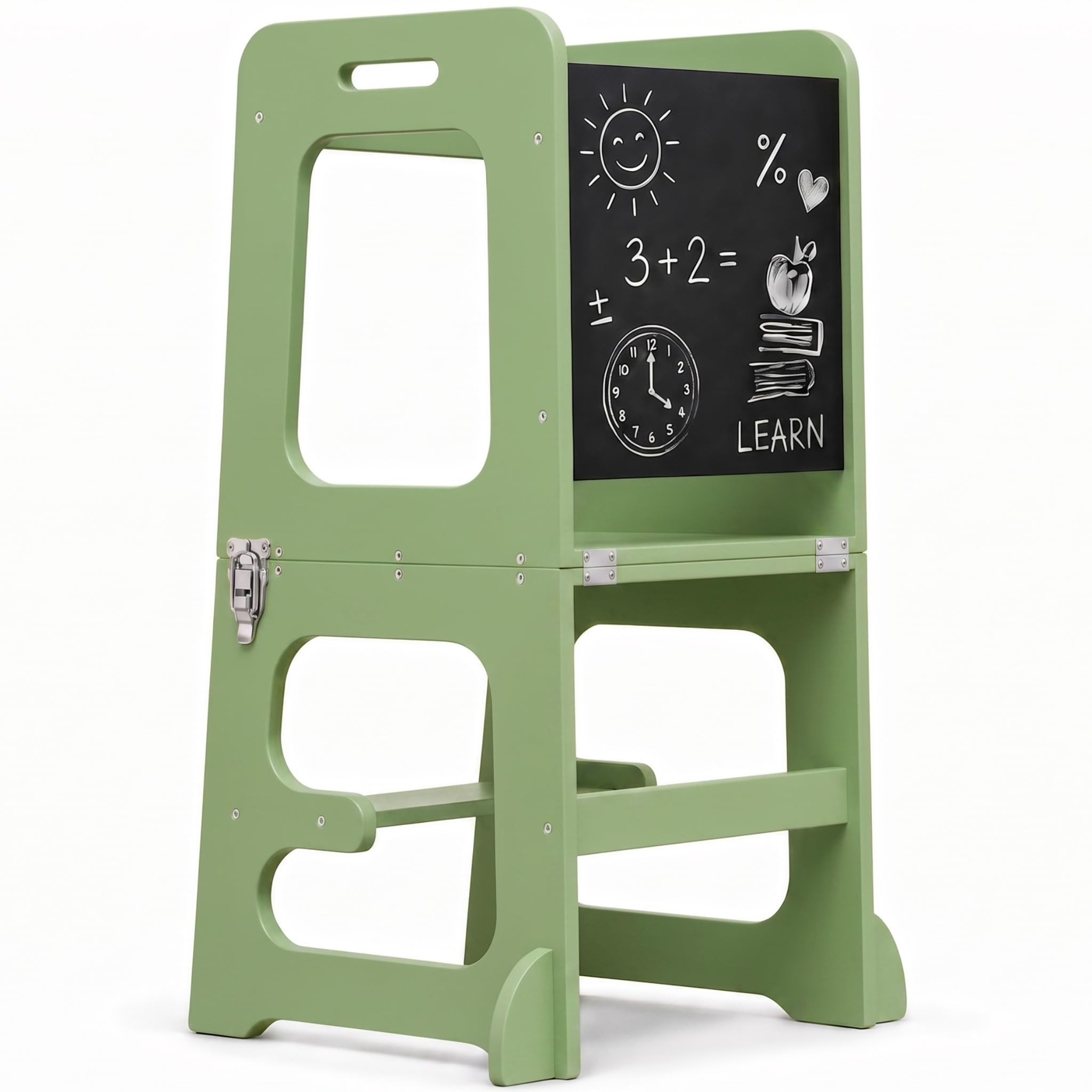Avenlur Toddler Tower, Date 4-in-1 Kitchen &amp; Learning Tower (Green)