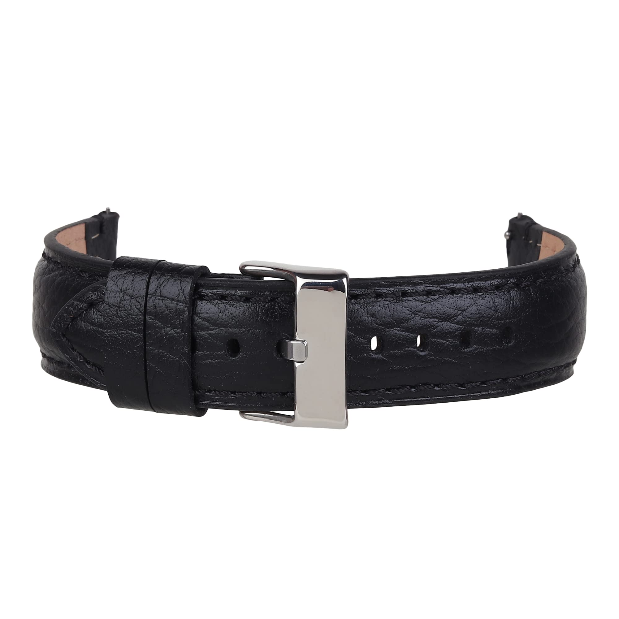 Genuine Leather Quick Release Black Watch Strap Compatible With Fossil,Casio,Titan,Etc WIth Standard Lug Size 20 mm (858492001) (B0C4FKQYVY) Amazon Price History, Amazon Price Tracker
