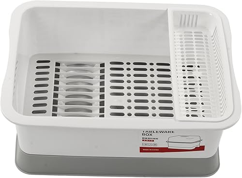 Miniatura 5 de Escurridor de platos con cubierta de tapa, escurridor de platos para encimera de cocina, organizador de escurridor de platos que ahorra espacio,