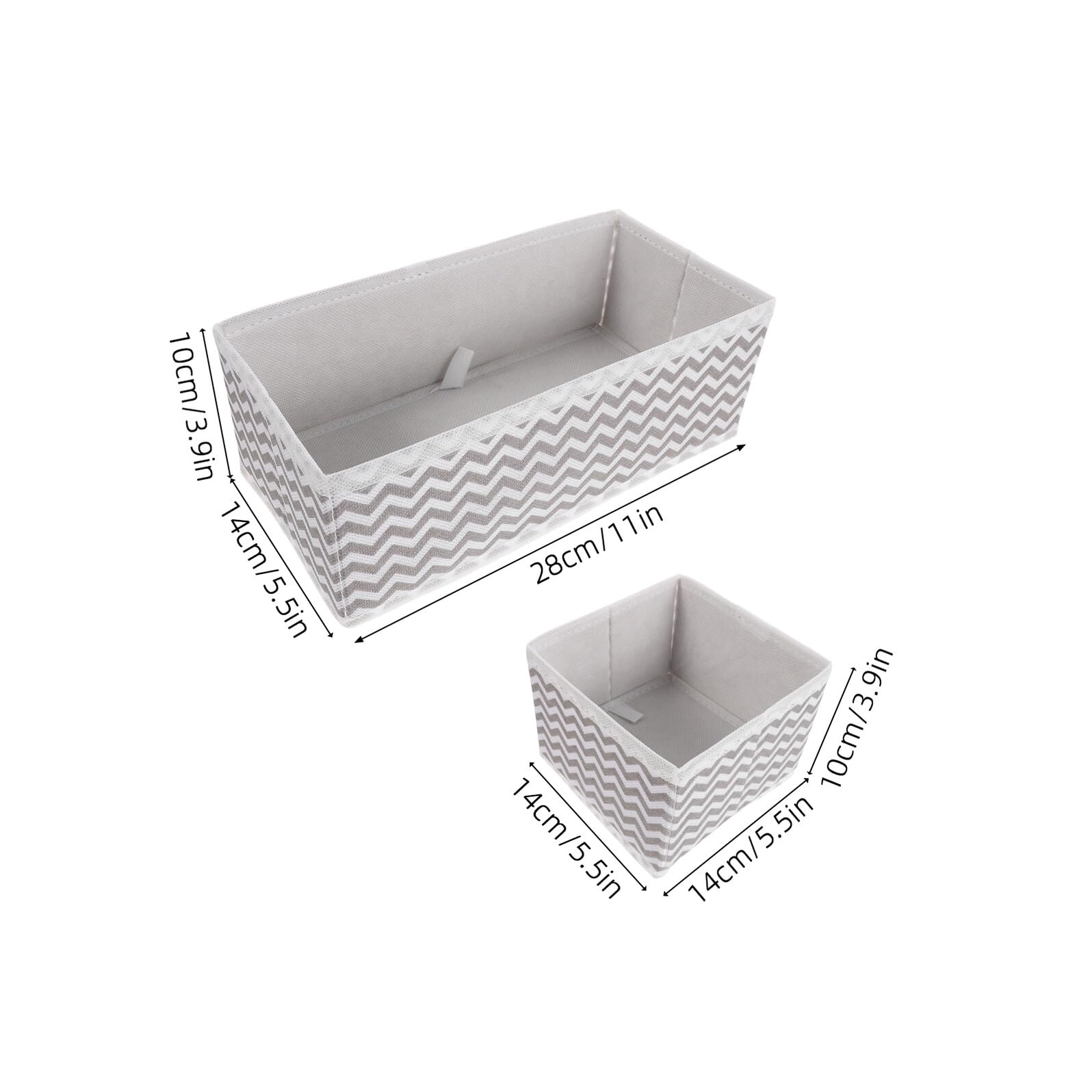 Set da 12 Organizer per Cassetti Pieghevoli Non Tessuto Contenitori per Biancheria Intima e Calzini Divisori per Guardaroba senza Coperchio Robusti e Stabili per Armadi e