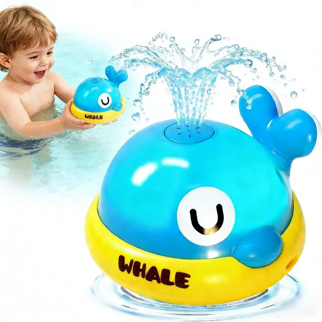 Baby Light Up Bath Toys,QIANSSE Baby Bath Toys for 6-12 Months 1-3 Year Olds Toddler Bath Toy Gift for Boys GirlsKids Bath Toys with Lights