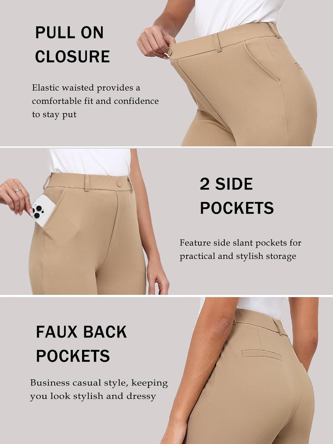 Agenlulu High Waisted Capri Dress Pants for Women 2025 Summer UPF 50+ Cooling Stretchy Cropped Slacks Casual Work Capris