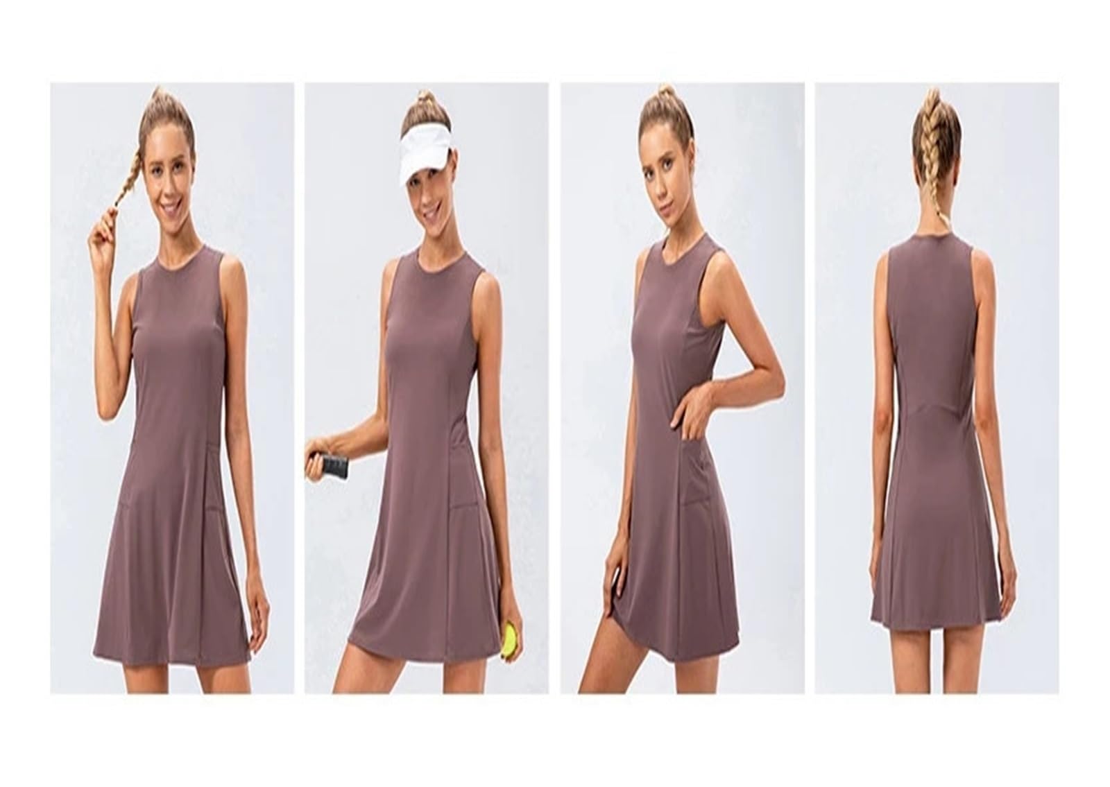 Robe Tennis Femme Women Nude Feel Breathable Sport Active Dress Golf Clothes Women(Lemon Yellow,4 S (European Size))