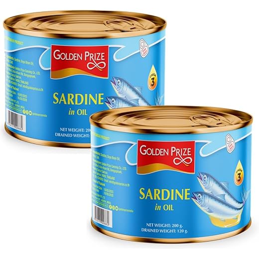 Golden Prize Sardine in Natural Oil 200Gms Each - Pack of 2 Units