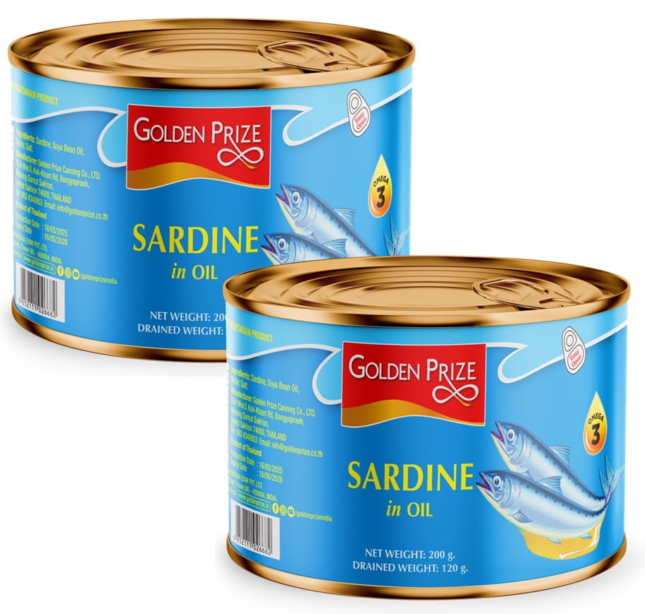 Golden Prize Sardine in Natural Oil 200Gms Each - Pack of 2 Units-image-19