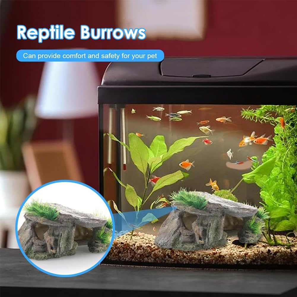 Jaskinia dla gadów, Jaskinia akwarystyczna, Akwarium dla żółwi wodnych, Akcesoria do żółwi, Akcesoria do żółwi wodnych, Dekoracja akwarium, Akcesoria do terrarium, Nadaje się do terrariów i