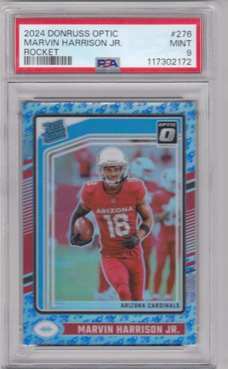 Football Trading Card 2024 Donruss Optic Rocket #276 Marvin Harrison Jr. PSA 9 MINT RC Rookie Cardinals