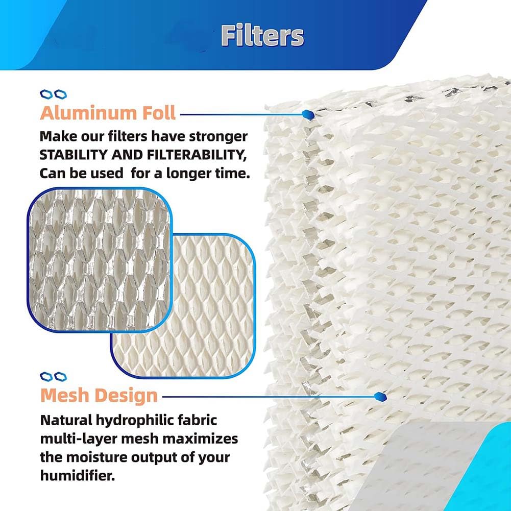 Lizusidtsy WF813 Humidifier Wick Filter Replacement Accessories for EQWF813 Compatible with RCM832, RCM-83 PCWF813 PCCM 840 4Pack
