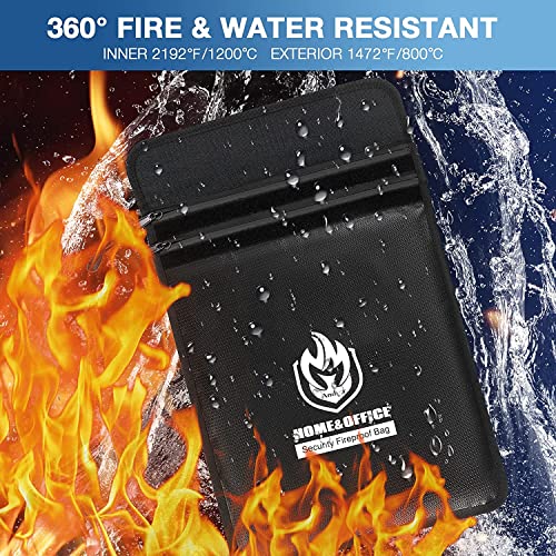 Image of Andyer 2 Pockets Fireproof Document Bag (15 inchx11 inch), Protect Values from Fire