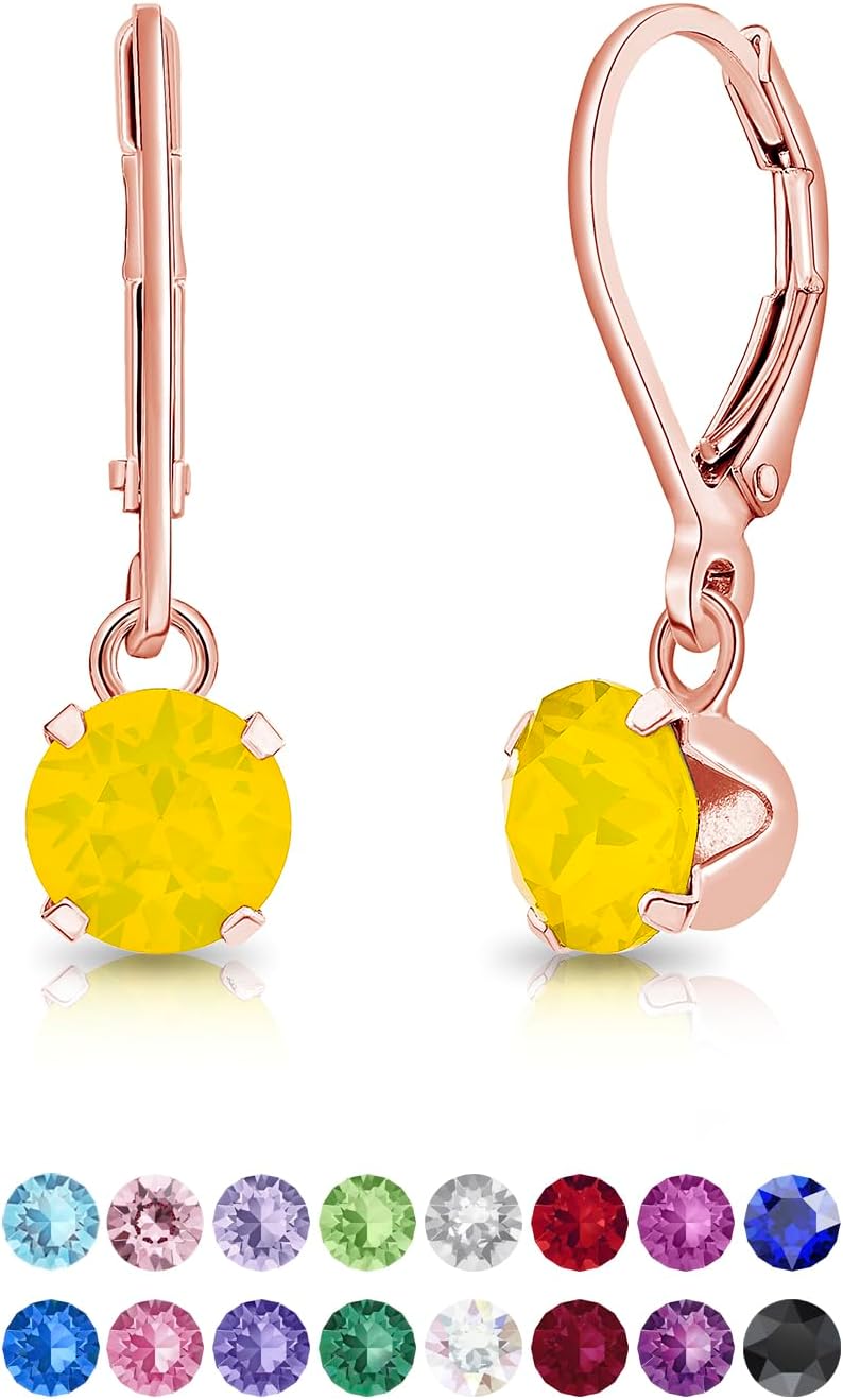 Argento Sterling S925 Orecchini a Monachella da Donna, Piccoli Orecchini Pendenti con Sfera Rotonda Placcata in Oro Bianco Leggeri e Confortevoli Gioielli di Moda