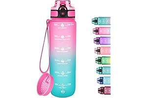 GOSWAG 32oz Motivational Sports Water Bottles for Bariatric Patients