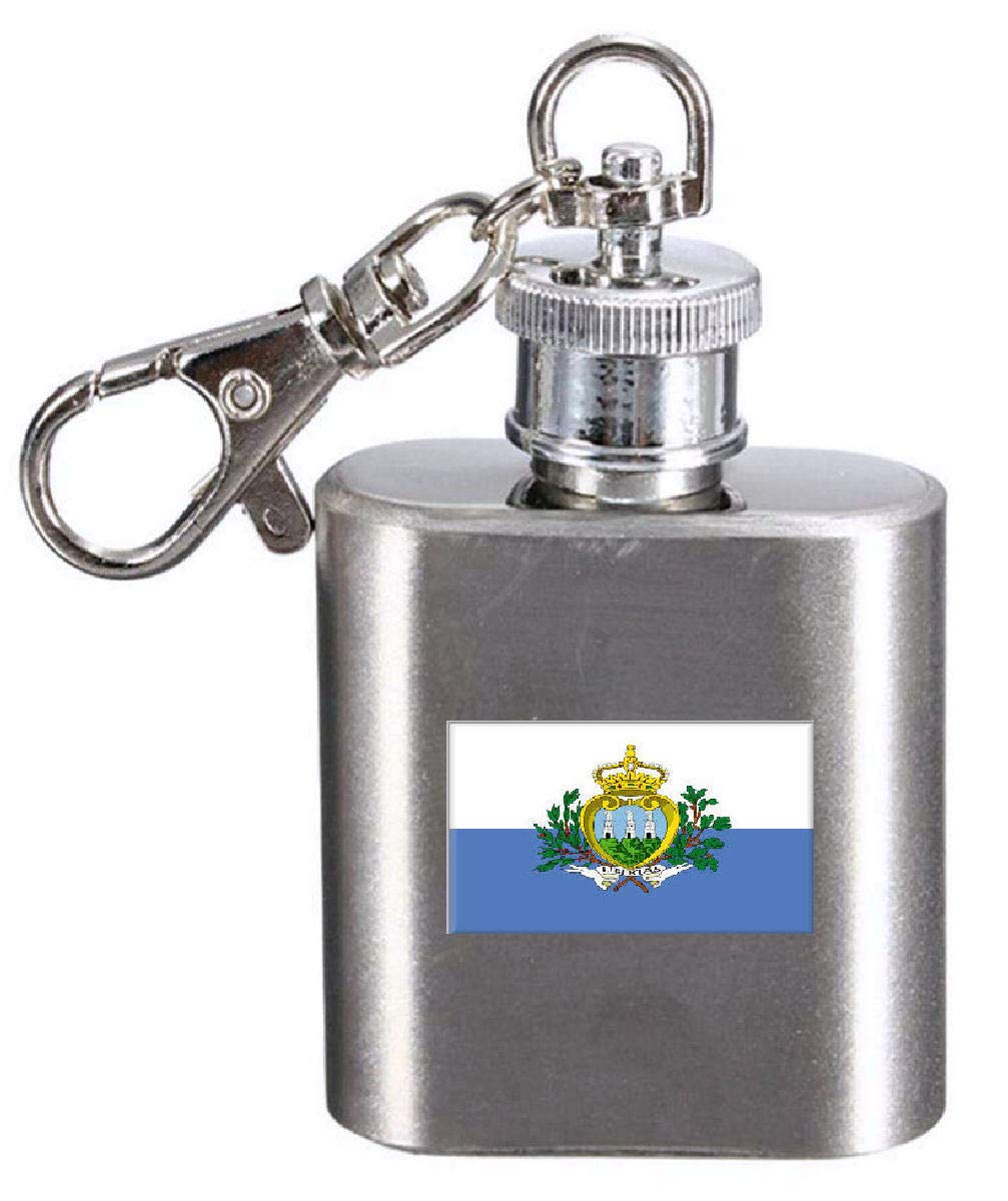 Porte-clés flasque San Marino : cadeau gravé idéal pour collectionneur