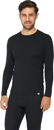 Conjunto Térmico De Lana Merino Para Hombre - Camiseta Media Cremallera Y Medias, Ideal Para Deporte En Frío