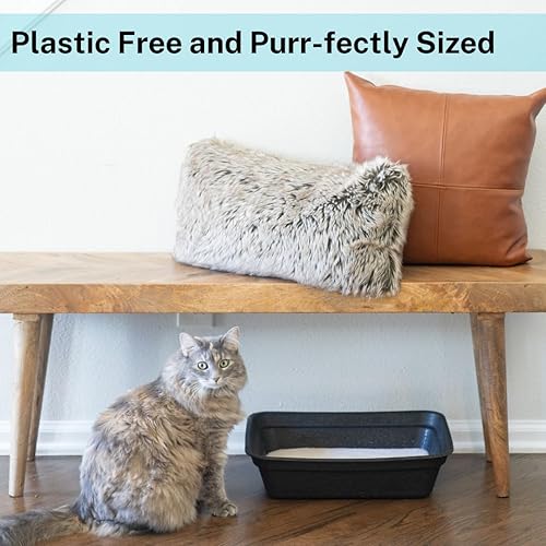 Miniatura 5 de Luli & Cat Cajas de arena desechables para gatos  Paquete de 4 unidades de color negro de gran tamaño  Duraderas y resistentes al agua