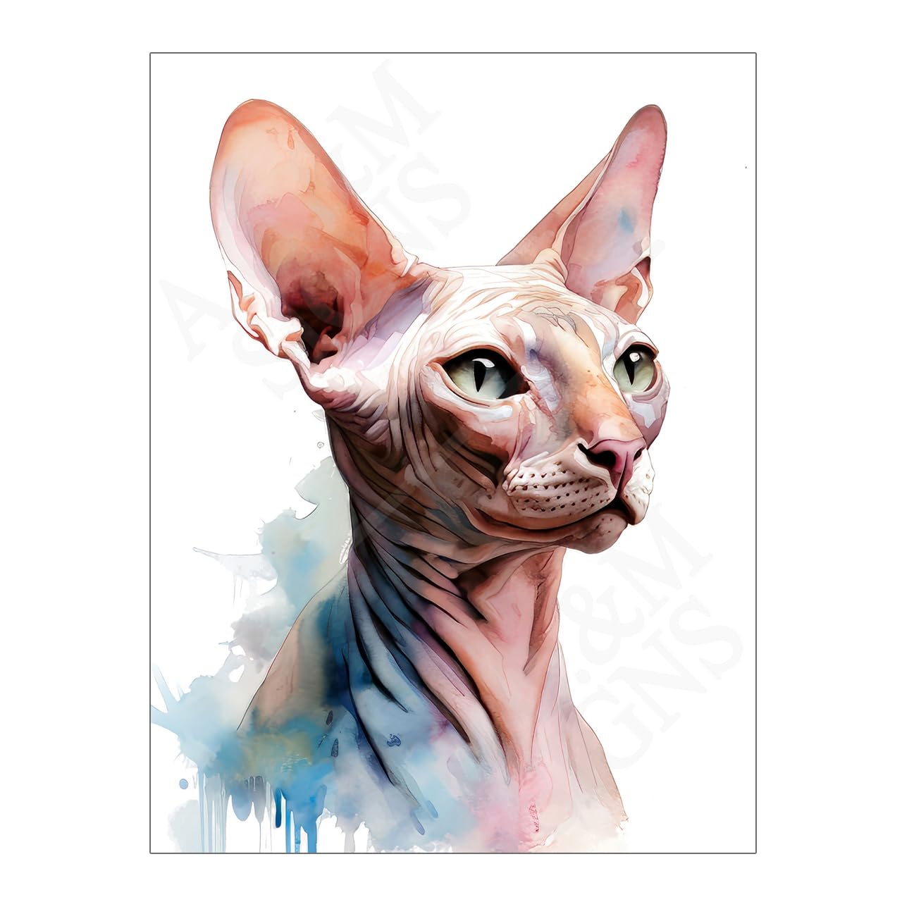 Sphynx Cat Wall Art Metal Print Picture Plaque Cats Prints Signs Home Décor Living Room Kitchen House Bedroom Bathroom Décor Gift 15715 (8 x 6 inches (20cm x 15cm))