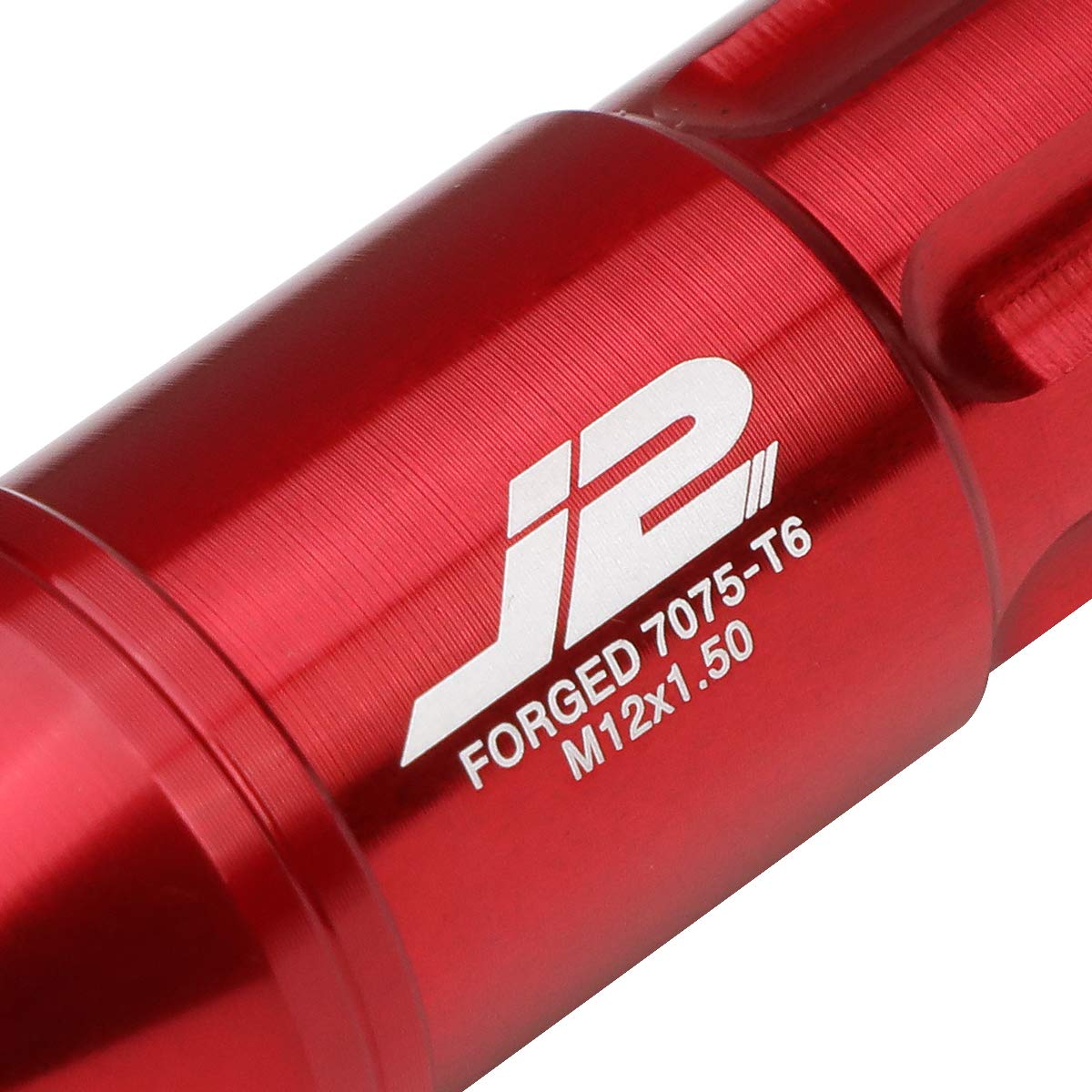 DNA MOTORING Red Aluminum Conical Seat Lock Nuts (20 Pack, Spline